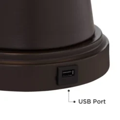 Franklin Iron Works Craig Rustic Farmhouse Table Lamps Set Of 2 With Square Risers 24 1/2" High Bronze With USB Charging Port Natural Shade For Desk 11 Franklin Iron Works Craig Rustic Farmhouse Table Lamps Set Of 2 With Square Risers 24 1/2" High Bronze With USB Charging Port Natural Shade For Desk -Home Decor Store GUEST 35d35fd2 4ec1 4214 98c7 03c1c2ce2b78