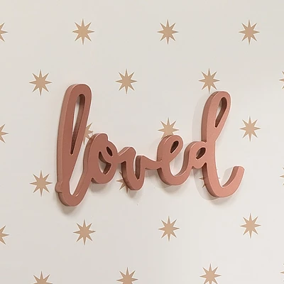 Lambs & Ivy Signature Loved Rose Gold Wood Wall Decor/Wall Hanging 4 Lambs & Ivy Signature Loved Rose Gold Wood Wall Decor/Wall Hanging - Image 2