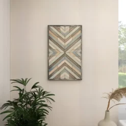 Wood Geometric Handmade Southwestern Wall Decor White - Olivia & May -Home Decor Store GUEST 3802f5e3 04d5 4b69 8adb f9e0f9243579