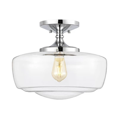 14" Marfa Glass/Iron Farmhouse Modern LED Flush Mount - JONATHAN Y 15 14" Marfa Glass/Iron Farmhouse Modern LED Flush Mount - JONATHAN Y - Image 13