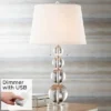 Vienna Full Spectrum Modern Table Lamp 26 1/2" High With USB Dimmer Stacked Crystal Spheres White Drum Shade For Bedroom Living Room Desk Bedside -Home Decor Store GUEST 406e982c 850e 40d1 88c0 e0f6841ff263