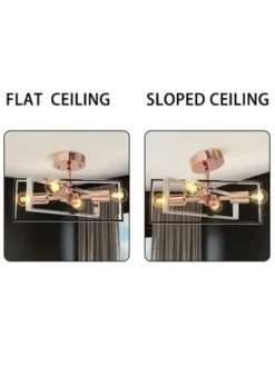 Nextop 15 Inch 4-Light Rose Gold Semi Flush Mount Ceiling Light 9 Nextop 15 Inch 4-Light Rose Gold Semi Flush Mount Ceiling Light -Home Decor Store GUEST 40f83de1 e65d 421b a16e fe35f7122b6d