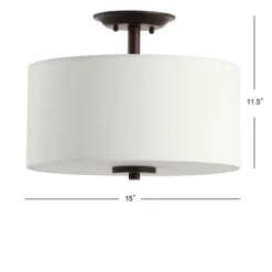 15" Metal Marc Semi Flush Mount (Includes Energy Efficient Light Bulb) Black - JONATHAN Y 9 15" Metal Marc Semi Flush Mount (Includes Energy Efficient Light Bulb) Black - JONATHAN Y -Home Decor Store GUEST 413838d8 6e59 4755 bab6 0d7db2cc1bf4