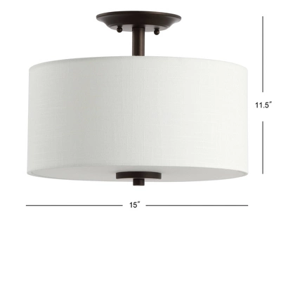 15" Metal Marc Semi Flush Mount (Includes Energy Efficient Light Bulb) Black - JONATHAN Y 5 15" Metal Marc Semi Flush Mount (Includes Energy Efficient Light Bulb) Black - JONATHAN Y - Image 3