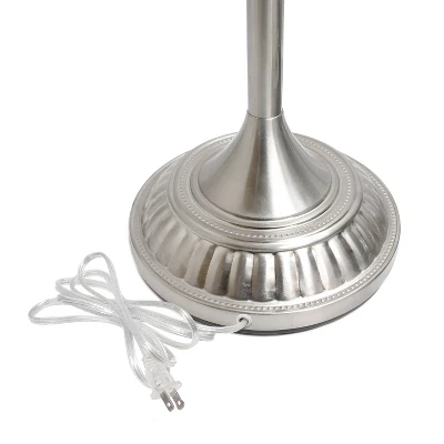 1 Light Torchiere Floor Lamp With Marbleized Glass Shade Brushed Nickel - Elegant Designs 9 1 Light Torchiere Floor Lamp With Marbleized Glass Shade Brushed Nickel - Elegant Designs - Image 7