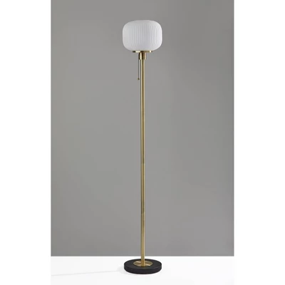 Hazel Floor Lamp Antique Brass - Adesso 3 Hazel Floor Lamp Antique Brass - Adesso