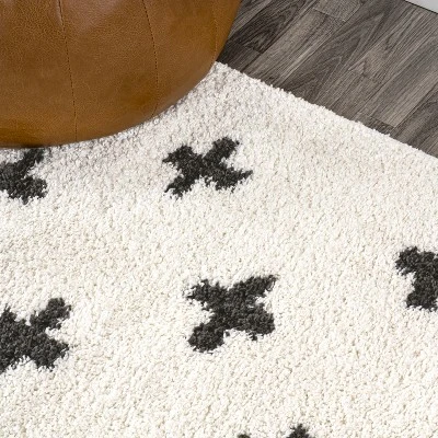 Cristo Berber Geometric Shag Indoor Area Rug - JONATHAN Y 6 Cristo Berber Geometric Shag Indoor Area Rug - JONATHAN Y - Image 4