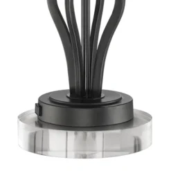 360 Lighting Heather Modern Accent Table Lamps Set Of 2 With Round Risers 22 1/2" High Iron USB And AC Power Outlet In Base Off White Glass For Desk -Home Decor Store GUEST 440a0266 dbbc 44a0 ace8 cc9927e94f99