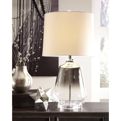 Jaslyn Glass Table Lamp Silver - Signature Design By Ashley 3 Jaslyn Glass Table Lamp Silver - Signature Design By Ashley