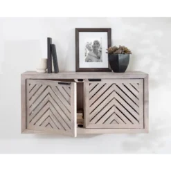 30" X 10" X 14" Mezzeta Decorative Coastal 2 Door Wall Cabinet Whitewash - Kate & Laurel All Things Decor -Home Decor Store GUEST 467abd56 b99e 44a4 a2c7 22ef0c44c668