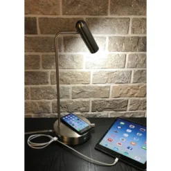16.5" Wireless Charging Table Lamp (Includes LED Light Bulb) Silver - Adesso -Home Decor Store GUEST 4a8b516c dd2b 4669 8391 c715b2bd21ad