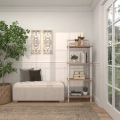 Wood Scroll Window Inspired Wall Decor With Metal Scrollwork Relief White - Olivia & May -Home Decor Store GUEST 4ab6448f 9e95 476c 8c1b 3e51ba551e00