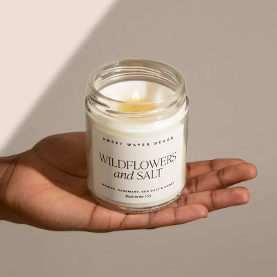 Sweet Water Decor Widlflowers And Salt 9oz Clear Jar Soy Candle 3 Sweet Water Decor Widlflowers And Salt 9oz Clear Jar Soy Candle