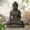 John Timberland Sitting Buddha Statue Sculpture Zen Decor Outdoor Garden Front Porch Patio Yard Outside Dark Sandstone Faux Stone Finish 29 1/2" High 2 John Timberland Sitting Buddha Statue Sculpture Zen Decor Outdoor Garden Front Porch Patio Yard Outside Dark Sandstone Faux Stone Finish 29 1/2" High -Home Decor Store GUEST 4f4d7a82 e4d8 4c88 a16d 17daff5615ee