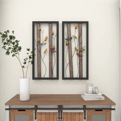 Set Of 2 Metal Bird Wall Decors With Real Wood Detailing Black - Olivia & May 13 Set Of 2 Metal Bird Wall Decors With Real Wood Detailing Black - Olivia & May - Image 11