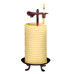 Candle By The Hour 80-Hour Vertical Candle, Eco-friendly Natural Beeswax With Cotton Wick