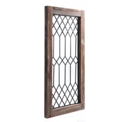 Wood Framed Metal Grate Wall Decor Brown - StyleCraft