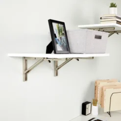 Built Industrial 2 Pack Folding L Wall Shelf Bracket, 10 Inch Collapsible Hardware With Locking Hinge For Garage Shelves, Holds 120lbs -Home Decor Store GUEST 555ad0b8 e83d 42c4 af02 5dfe3c43b4ec