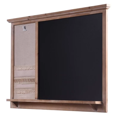 Multi-Functional Wall Memo Board With Chalkboard Brown - StyleCraft 3 Multi-Functional Wall Memo Board With Chalkboard Brown - StyleCraft