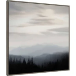 30" X 30" Mountain Vista II By Madeline Clark Framed Canvas Wall Art Print - Amanti Art