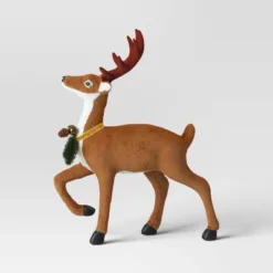 17" Flocked Deer With Greenery Animal Sculpture - Wondershop™ Brown -Home Decor Store GUEST 583d212b 9d1b 4646 84d7 a9d1d0348022