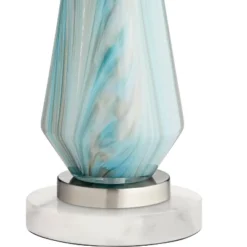 Possini Euro Design Jaime Coastal Table Lamp With Round White Marble Riser 26" High Blue Gray Drum Shade For Bedroom Living Room Office House Home 11 Possini Euro Design Jaime Coastal Table Lamp With Round White Marble Riser 26" High Blue Gray Drum Shade For Bedroom Living Room Office House Home -Home Decor Store GUEST 58e1e4c2 bb50 4a88 8d98 4d8e75a3c6dd