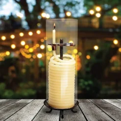 Candle By The Hour 80-Hour Candle With Glass Cylinder, Eco-friendly Natural Beeswax With Cotton Wick -Home Decor Store GUEST 5a000e0f b0b5 421b bcb2 d31a9afe697f