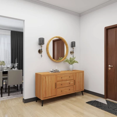 Contemporary Wood Wall Mirror Brown - Olivia & May 14 Contemporary Wood Wall Mirror Brown - Olivia & May - Image 12