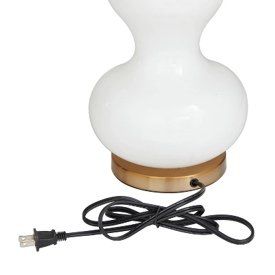 29" X 15" Modern Glass Table Lamp White - Olivia & May 6 29" X 15" Modern Glass Table Lamp White - Olivia & May - Image 4