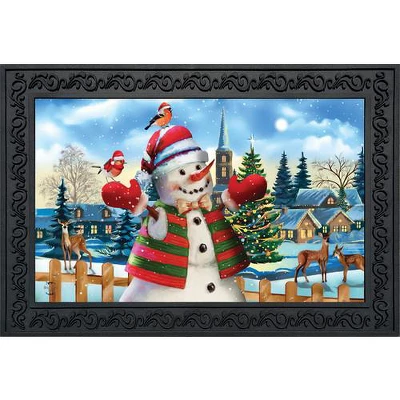 It's Snowing Christmas Doormat Snowman Indoor / Outdoor 30" X 18" Briarwood Lane 3 It's Snowing Christmas Doormat Snowman Indoor / Outdoor 30" X 18" Briarwood Lane