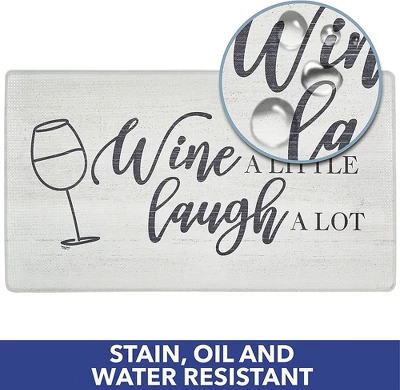 J&V TEXTILES Anti Fatigue Kitchen Mat Cushioned Anti Fatigue, Non Slip Waterproof Mat Standing Desk, 20x36x1/2 Inches (Wine A Little) 4 J&V TEXTILES Anti Fatigue Kitchen Mat Cushioned Anti Fatigue, Non Slip Waterproof Mat Standing Desk, 20x36x1/2 Inches (Wine A Little) - Image 2