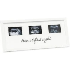 Wood Sonogram Picture Photo Frame For 3 Ultrasound Keepsake 2.5"x3.75" Photo Tabletop / Wall, White 17"x7.5"x0.5" -Home Decor Store GUEST 650418ac 38d8 49fd 883a 1dd65af3fa1d