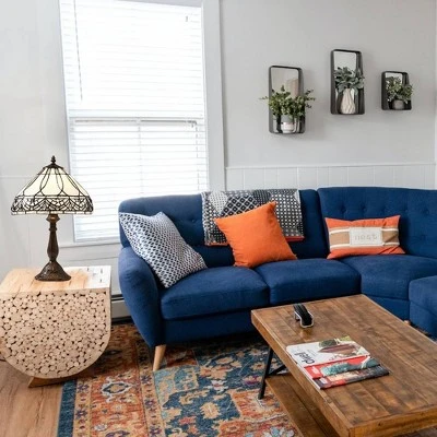 12" X 12" 18" Tiffany Style Table Lamp White/Brown - Warehouse Of Tiffany 4 12" X 12" 18" Tiffany Style Table Lamp White/Brown - Warehouse Of Tiffany - Image 2