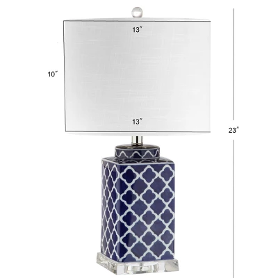 23" Clarke Chinoiserie Table Lamp (Includes LED Light Bulb) Blue - JONATHAN Y 5 23" Clarke Chinoiserie Table Lamp (Includes LED Light Bulb) Blue - JONATHAN Y - Image 3