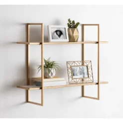 30" X 24" Leigh Wood And Metal Wall Shelf White - Kate & Laurel All Things Decor -Home Decor Store GUEST 697f7672 2771 4f35 bc81 458a5823413a