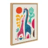 18" X 24" Sylvie Giraffe Love Framed Canvas Wall Art By Rachel Lee Natural - Kate And Laurel