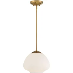Possini Euro Design Orilla Brass Mini Pendant Light 11 3/4" Wide Mid Century Modern White Opal Glass Shade For Dining Room House Foyer Kitchen Island -Home Decor Store GUEST 6b825d15 6d82 4dd9 a2ba bf886b8011ff