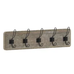 Merrick Lane 24 Inch Wall Mount Pine Wood Storage Rack With 5 Hanging Hooks, Entryway, Kitchen, Bathroom 27 Merrick Lane 24 Inch Wall Mount Pine Wood Storage Rack With 5 Hanging Hooks, Entryway, Kitchen, Bathroom -Home Decor Store GUEST 6bac2cde d84a 48e3 9e3a c84e7c6c38b9