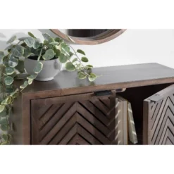 30" X 10" X 14" Mezzeta Decorative Coastal 2 Door Wall Cabinet Natural Wood - Kate & Laurel All Things Decor -Home Decor Store GUEST 70c45700 15db 48b5 81f1 00a09a2800a0