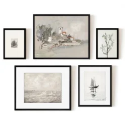 Americanflat 5 Piece Vintage Gallery Wall Art Set - Seaside Villa, Seascape In Greys, Calm Sailing, Tree Etching By Maple + Oak 11 Americanflat 5 Piece Vintage Gallery Wall Art Set - Seaside Villa, Seascape In Greys, Calm Sailing, Tree Etching By Maple + Oak -Home Decor Store GUEST 72bb1d77 3c22 4f3e ac9f 6f59b372fbab