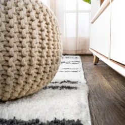 Petra Stripe Geometric Shag Area Rug - JONATHAN Y -Home Decor Store GUEST 7438eef6 ba04 4b69 91e6 66b4ba72379c