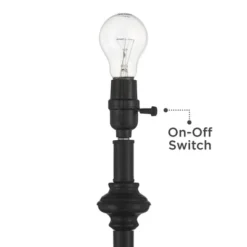 360 Lighting Carter Rustic Farmhouse 3 Piece Table Floor Lamp Set Black Metal Cream Fabric Tapered Drum Shade For Living Room Bedroom Office House -Home Decor Store GUEST 774ccb22 dded 4c19 ab46 7329937257dd