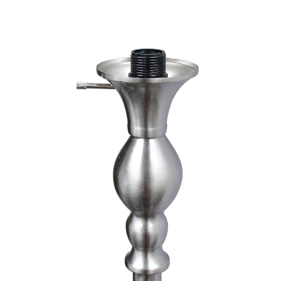 1 Light Torchiere Floor Lamp With Marbleized Glass Shade Brushed Nickel - Elegant Designs 6 1 Light Torchiere Floor Lamp With Marbleized Glass Shade Brushed Nickel - Elegant Designs - Image 4