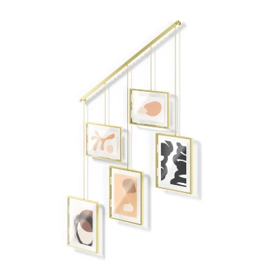 Set Of 5 Exhibit Gallery Picture Frames Matte Brass - Umbra 3 Set Of 5 Exhibit Gallery Picture Frames Matte Brass - Umbra