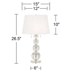 Vienna Full Spectrum Modern Table Lamp 26 1/2" High With USB Dimmer Stacked Crystal Spheres White Drum Shade For Bedroom Living Room Desk Bedside 17 Vienna Full Spectrum Modern Table Lamp 26 1/2" High With USB Dimmer Stacked Crystal Spheres White Drum Shade For Bedroom Living Room Desk Bedside -Home Decor Store GUEST 7b6264c7 8c26 4645 8f38 93687dfecd73