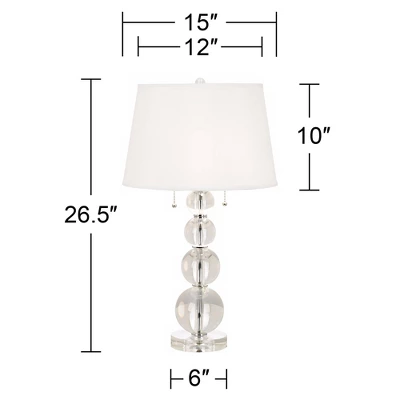 Vienna Full Spectrum Modern Table Lamp 26 1/2" High With USB Dimmer Stacked Crystal Spheres White Drum Shade For Bedroom Living Room Desk Bedside 10 Vienna Full Spectrum Modern Table Lamp 26 1/2" High With USB Dimmer Stacked Crystal Spheres White Drum Shade For Bedroom Living Room Desk Bedside - Image 8