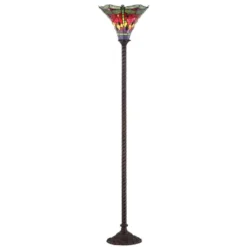 71" Dragonfly Tiffany Style Torchiere Floor Lamp (Includes Energy Efficient Light Bulb) - JONATHAN Y -Home Decor Store GUEST 7b78dd17 8ba4 4ea3 8e6b a05633883633