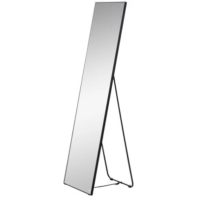 HOMCOM Full Length Glass Mirror, Freestanding Or Wall Mounted Dress Mirror For Bedroom, Living Room, Bathroom, Black 5 HOMCOM Full Length Glass Mirror, Freestanding Or Wall Mounted Dress Mirror For Bedroom, Living Room, Bathroom, Black - Image 3