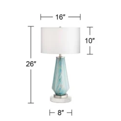 Possini Euro Design Jaime Coastal Table Lamp With Round White Marble Riser 26" High Blue Gray Drum Shade For Bedroom Living Room Office House Home 13 Possini Euro Design Jaime Coastal Table Lamp With Round White Marble Riser 26" High Blue Gray Drum Shade For Bedroom Living Room Office House Home -Home Decor Store GUEST 7f0689f3 b5d7 4edd 81d7 3115e539944f