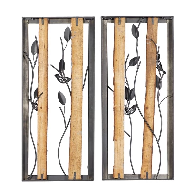 Set Of 2 Metal Bird Wall Decors With Real Wood Detailing Black - Olivia & May 11 Set Of 2 Metal Bird Wall Decors With Real Wood Detailing Black - Olivia & May - Image 9